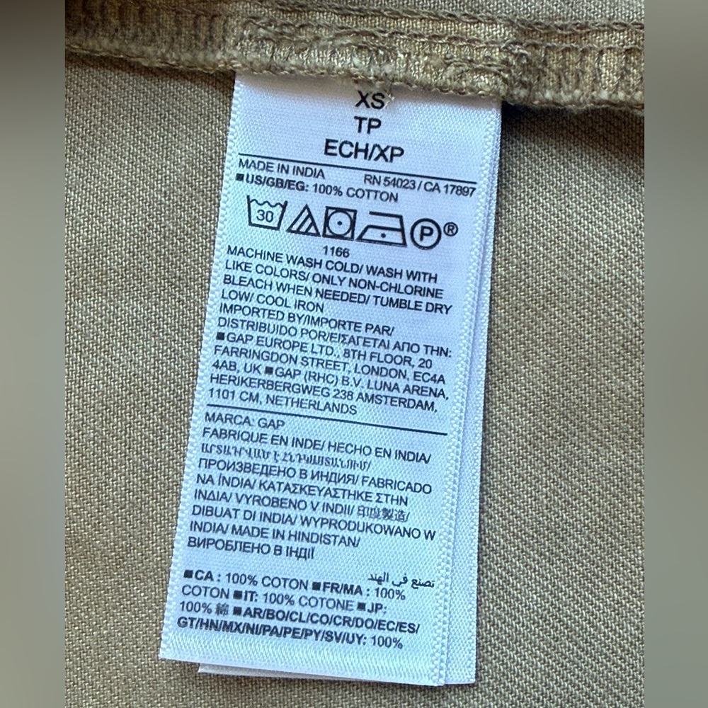 GAP Easy Utility Jacket Perfect Khaki XS Button Front Cotton Chore Coat - Picture 11 of 17